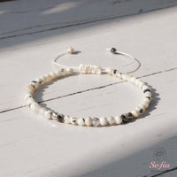 Black Moonstone Bracelet | Delicate Layering Gemstone Jewelry