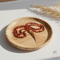 Red Agate Tassel Necklace | 108 Mala Beads Jewelry
