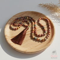 Red Creek Jasper Tassel Necklace | 108 Mala Beads Jewelry
