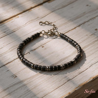 Obsidian Bracelet | Layering Gemstone Heishi Beaded Bracelets