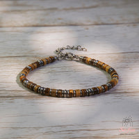 Tiger Eye Bracelet | Layering Gemstone Heishi Beaded Bracelets