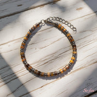 Tiger Eye Bracelet | Layering Gemstone Heishi Beaded Bracelets