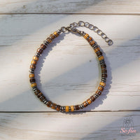 Tiger Eye Bracelet | Layering Gemstone Heishi Beaded Bracelets