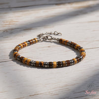 Tiger Eye Bracelet | Layering Gemstone Heishi Beaded Bracelets