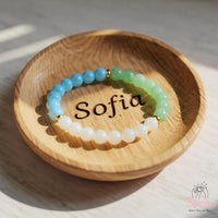 Freundschaftsarmband | Perlenarmband mit Achat, Aquamarin und Aventurin