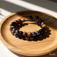 Triple Protection Bracelet Double Layer | Layering Gemstone Jewelry