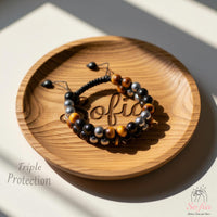 Triple Protection Bracelet Double Layer | Layering Gemstone Jewelry