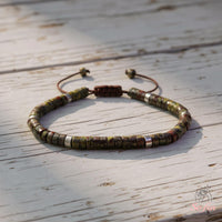 Dragon Bloodstone Bracelet | Layering Gemstone Heishi Beaded Bracelets