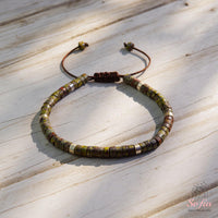 Dragon Bloodstone Bracelet | Layering Gemstone Heishi Beaded Bracelets
