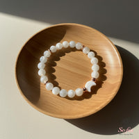 Moonstone Moon Charm Bracelet | Crystal Jewelry