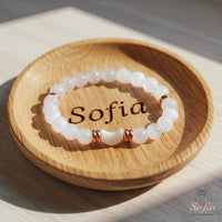 Selenite Moon Charm Bracelet | Crystal Jewelry