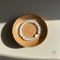 Selenite Moon Charm Bracelet | Crystal Jewelry