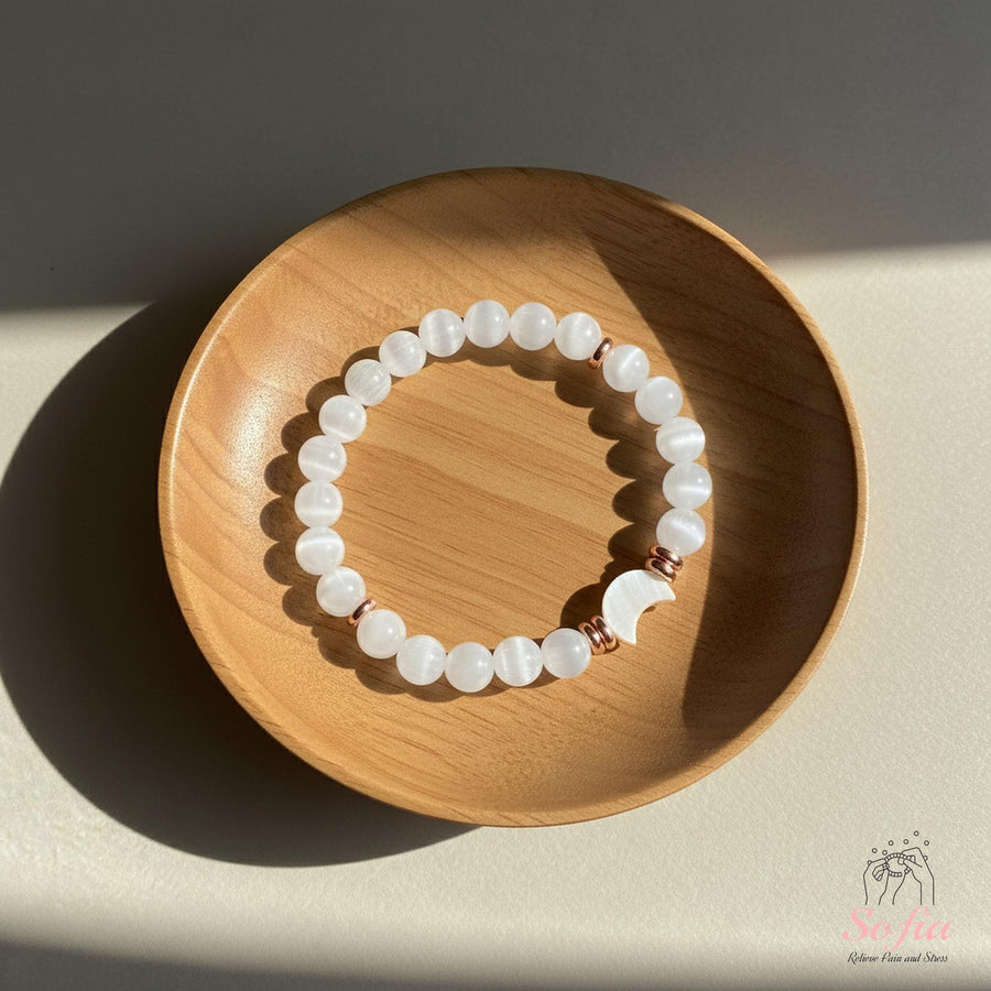 Selenite Bracelet | Healing Crystal Jewelry â€?Gift for Her - photo 1