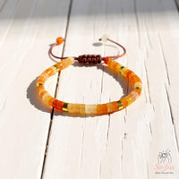 Carnelian Bracelet | Layering Gemstone Heishi Beaded Bracelets