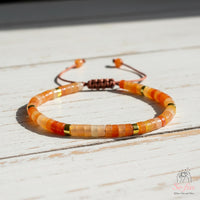 Carnelian Bracelet | Layering Gemstone Heishi Beaded Bracelets