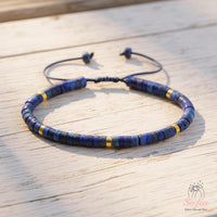 Lapis Lazuli Bracelet | Layering Gemstone Heishi Beaded Bracelets