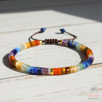 Seven Chakra Bracelet | Layering Gemstone Heishi Beaded Bracelets