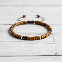 Tigers Eye Bracelet | Layering Gemstone Heishi Beaded Bracelets