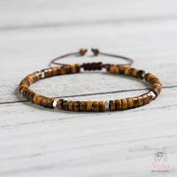 Tigers Eye Bracelet | Layering Gemstone Heishi Beaded Bracelets