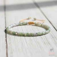 Green Jade Bracelet | Layering Gemstone Heishi Beaded Bracelets