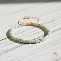 Green Jade Bracelet | Layering Gemstone Heishi Beaded Bracelets