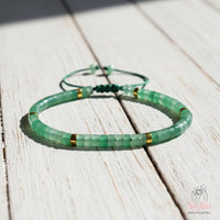 Green Aventurine Bracelet | Layering Gemstone Heishi Beaded Bracelets