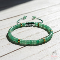 Green Aventurine Bracelet | Layering Gemstone Heishi Beaded Bracelets