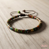 Floral Jasper Bracelet | Layering Gemstone Heishi Beaded Bracelets
