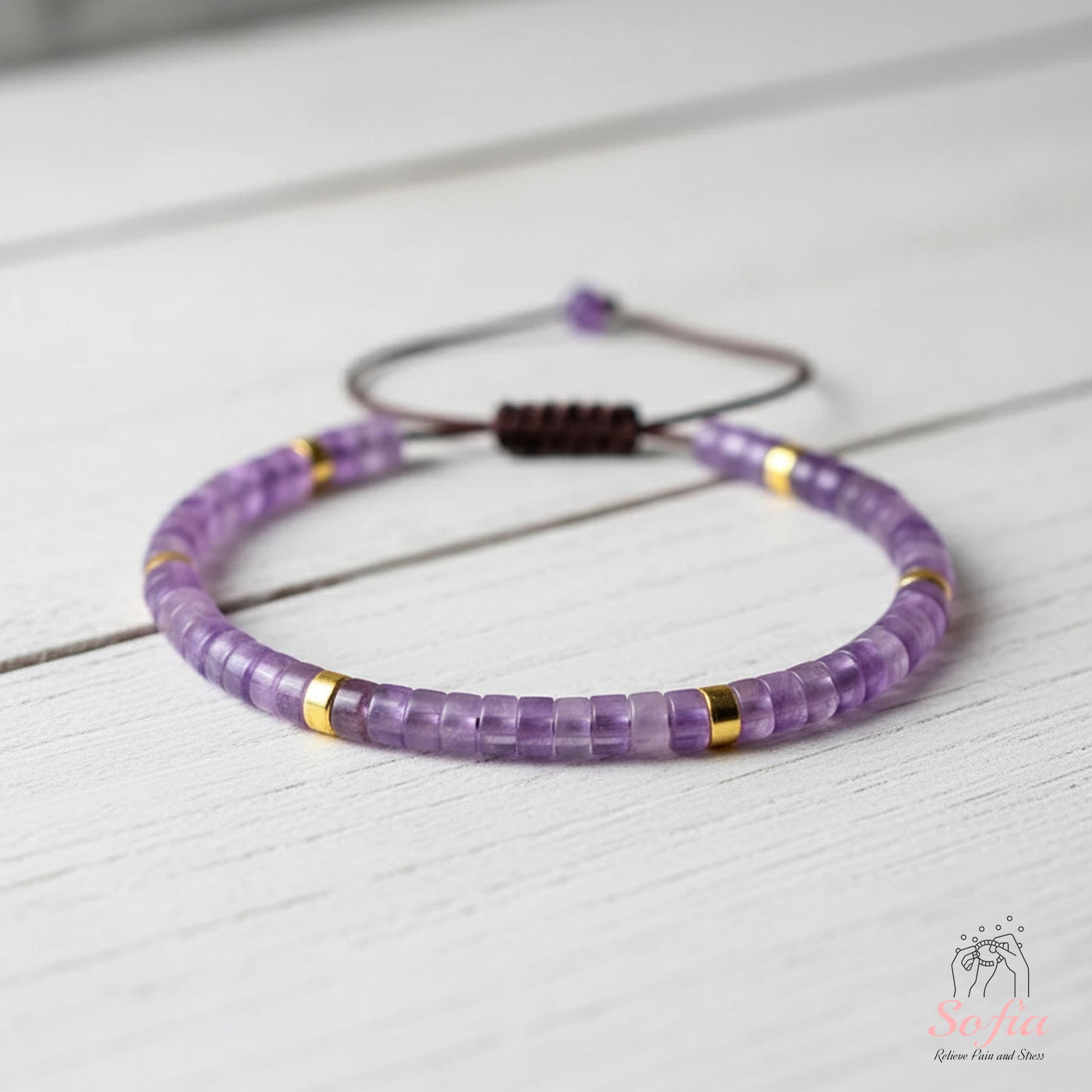 Amethyst Bracelet | Layering Gemstone Heishi Beaded Bracelets