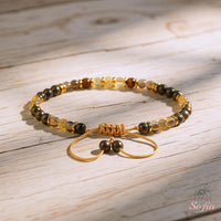 Citrine & Pyrite Bracelet | Delicate Layering Gemstone Jewelry