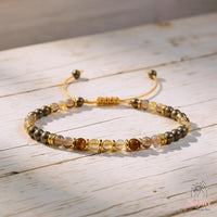 Citrine & Pyrite Bracelet | Delicate Layering Gemstone Jewelry