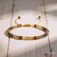Citrine & Pyrite Bracelet | Delicate Layering Gemstone Jewelry