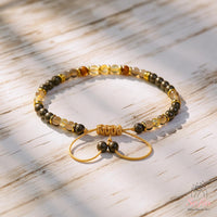 Citrine & Pyrite Bracelet | Delicate Layering Gemstone Jewelry