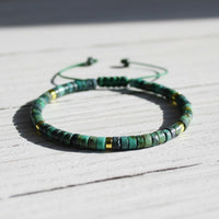 African Turquoise Bracelet | Layering Gemstone Heishi Beaded Bracelets