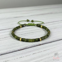 Nephrite Jade Bracelet | Layering Gemstone Heishi Beaded Bracelets