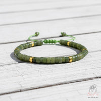 Nephrite Jade Bracelet | Layering Gemstone Heishi Beaded Bracelets