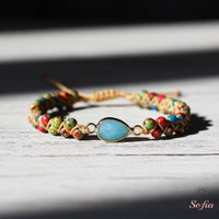 Amazonite & Jasper Bracelet | Layering Gemstone Jewelry
