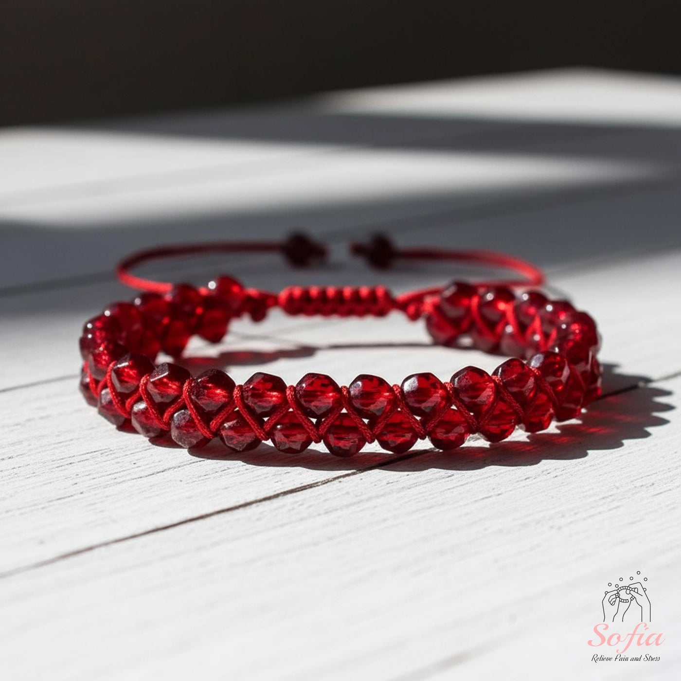 Garnet Bracelet Double Layer | Layering Gemstone Jewelry