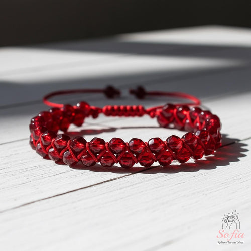 Garnet Bracelet Double Layer | Layering Gemstone Jewelry