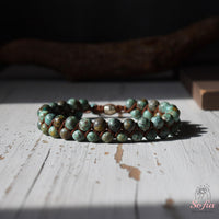 African Turquoise Bracelet | Layering Gemstone Jewelry