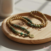 Picture Jasper & Turquoise Necklace | 108 Mala Beads Jewelry