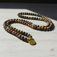Red Creek Jasper Necklace | 108 Mala Beads Jewelry