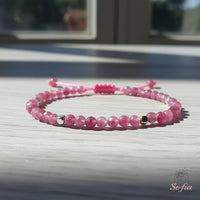 Pink Tourmaline Bracelet | Delicate Layering Gemstone Jewelry