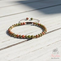 Unakite Bracelet | Delicate Layering Gemstone Jewelry