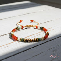 Carnelian & Tigers Eye Bracelet | Delicate Layering Gemstone Jewelry