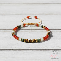 Carnelian & Tigers Eye Bracelet | Delicate Layering Gemstone Jewelry