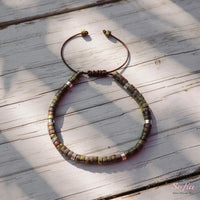 Dragon Bloodstone Bracelet | Layering Gemstone Heishi Beaded Bracelets