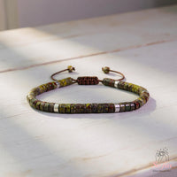 Dragon Bloodstone Bracelet | Layering Gemstone Heishi Beaded Bracelets