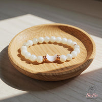 Moonstone Moon Charm Bracelet | Crystal Jewelry