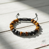 Tigers Eye & Black Onyx Bracelet | Layering Gemstone Jewelry